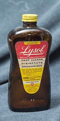 Vintage-Lysol-Disinfectant-Brown-Glass-Bottle-Jar-Advertising