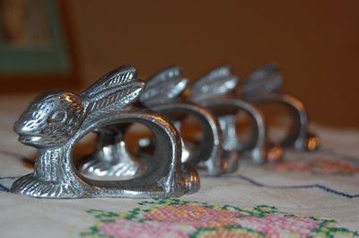 Rabbit nap holders silver