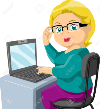 14493509-Illustration-Featuring-an-Elderly-Woman-Using-a-Computer-Stock-Illustration