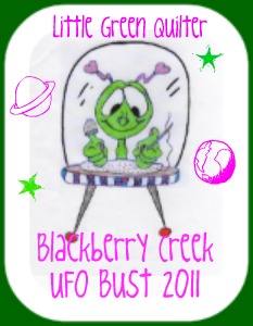 Little Green Man Quilter Logo