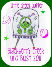 Little Green Man Quilter Logo